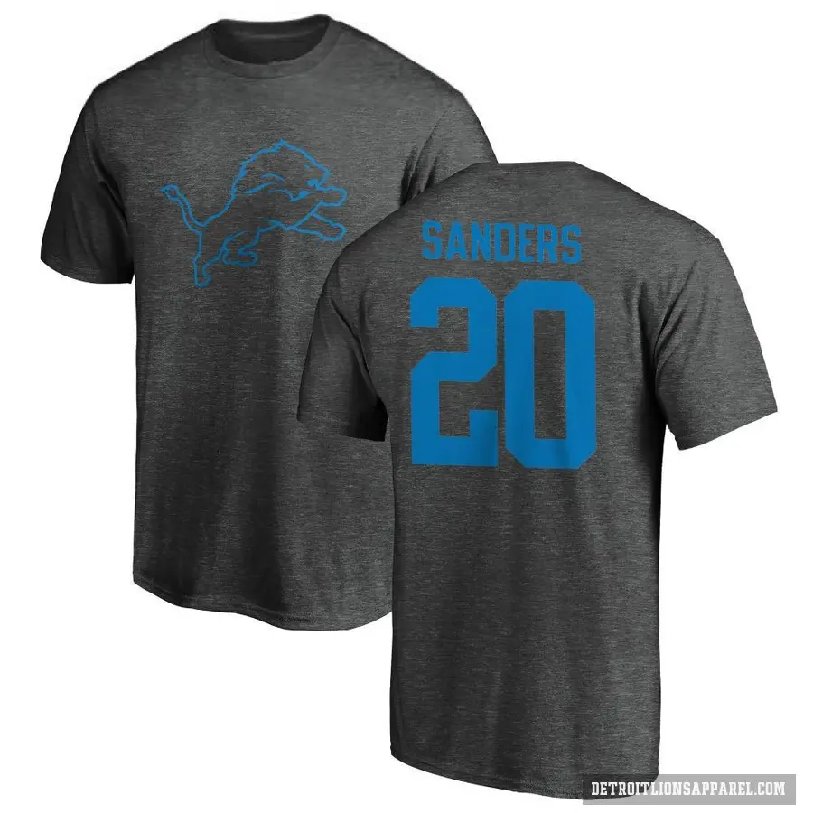 Men's ＃20 Barry Sanders Detroit Lions Ash One Color T-Shirt