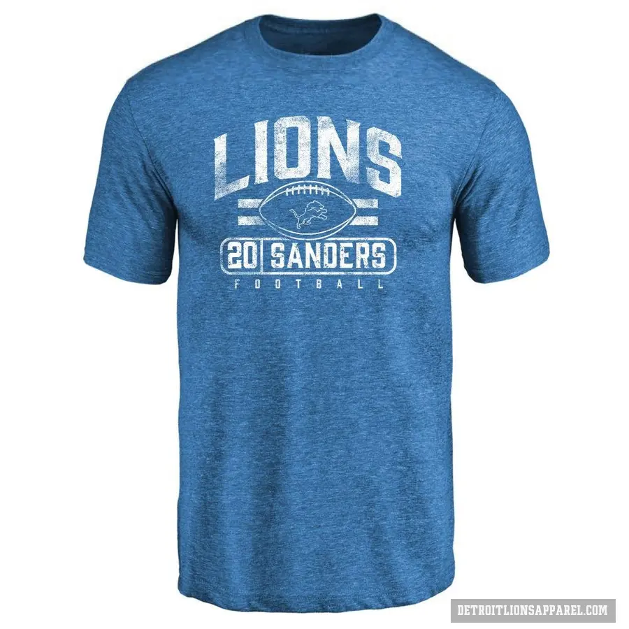 Men's ＃20 Barry Sanders Detroit Lions Blue Flanker T-Shirt