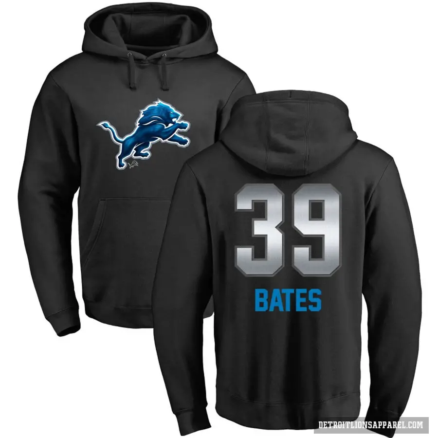 Men's ＃39 Jake Bates Detroit Lions Black Midnight Mascot Pullover Hoodie