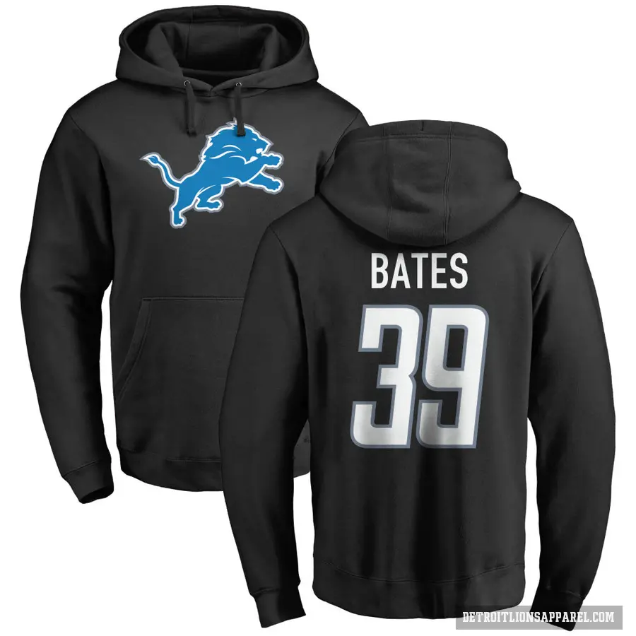 Men's ＃39 Jake Bates Detroit Lions Black Pro Line Logo Pullover Hoodie