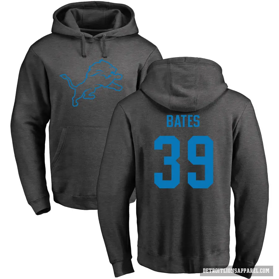 Men's ＃39 Jake Bates Detroit Lions Pro Line by Branded Ash One Color Pullover Hoodie