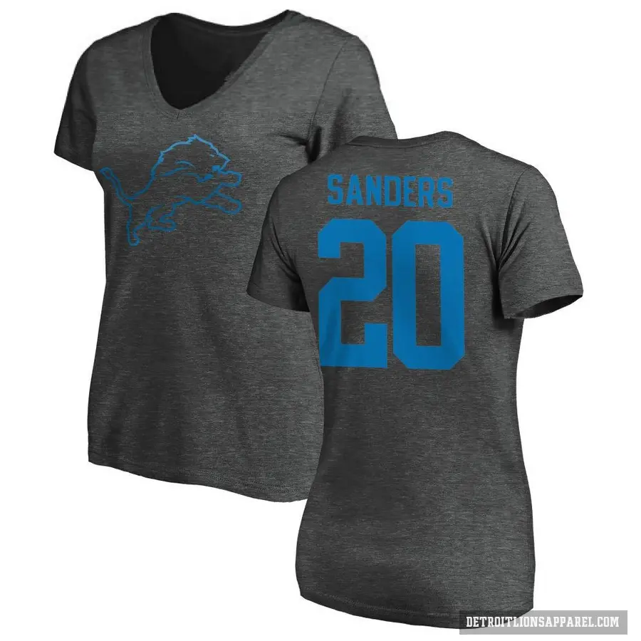 Women's ＃20 Barry Sanders Detroit Lions Ash One Color T-Shirt