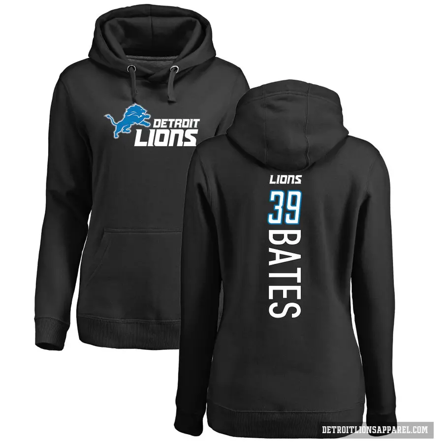 Women's ＃39 Jake Bates Detroit Lions Black Pro Line Backer Pullover Hoodie