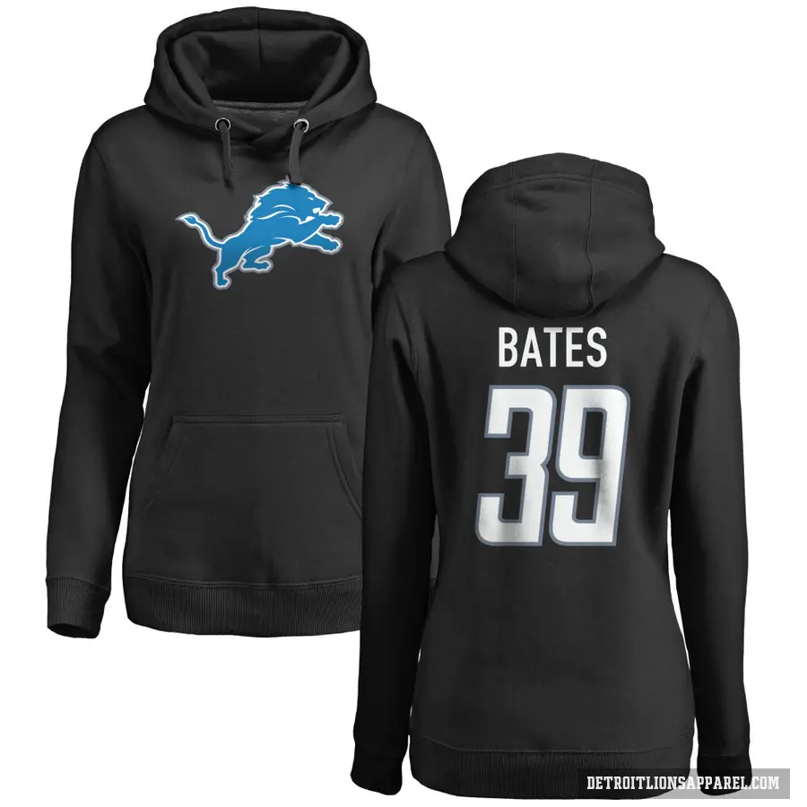 Women's ＃39 Jake Bates Detroit Lions Black Pro Line Logo Pullover Hoodie