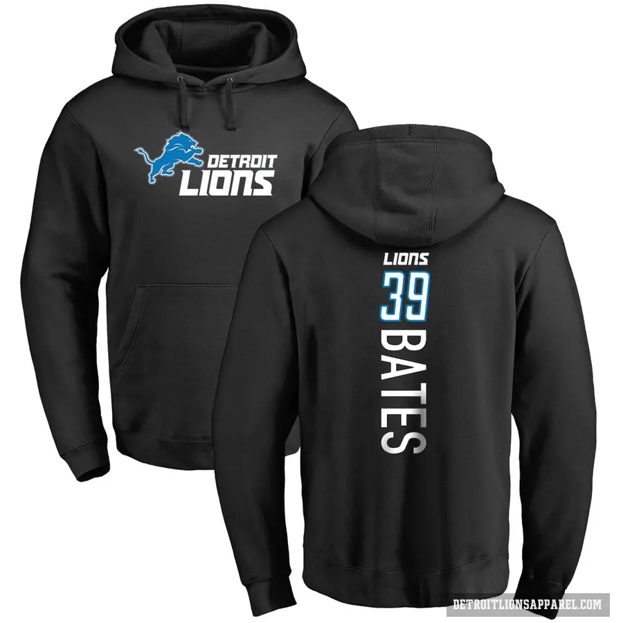 Youth ＃39 Jake Bates Detroit Lions Black Pro Line Backer Pullover Hoodie